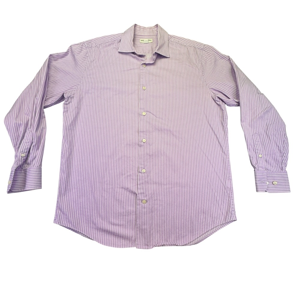 Banana Republic Button Down Shirt Men's Medium Purple White Striped‎ Easter Prep
